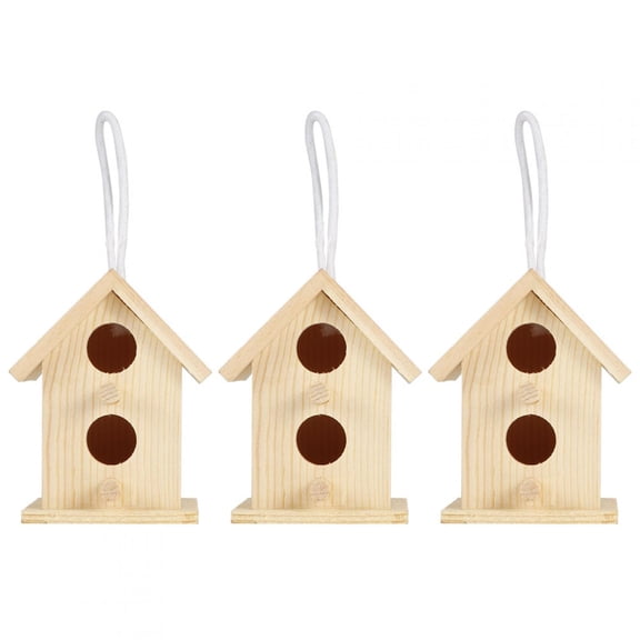 3Pcs Wooden Bird House Set For Garden, Outdoor Hanging Bird <span Style="background:red"></span> Decor