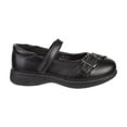 thumbnail image 2 of Petalia Girls' Tween Faux Leather Strapped Buckle Accent School Shoes - Black, 12, 2 of 7