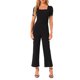 thumbnail image 1 of INSPIRAR CHIC Mono de Trabajo para Mujeres Elegante Cuello Cuadrado Manga Corta Abullonada Suelto Pierna Ancha Romper L Negro, 1 of 6