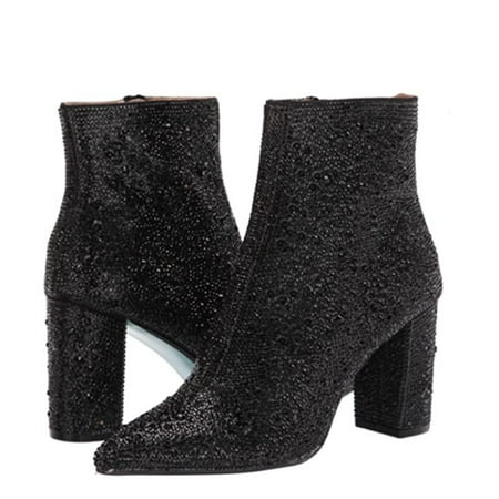 

Earlde Womens Cady Embellished Ankle Boots Black