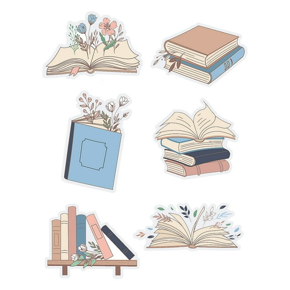 10 1/2" – 17 1/2" Book Club Party Cardstock Wall Cutouts - 6 Pieces