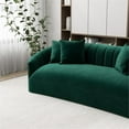 thumbnail image 5 of Ashcroft Mid Century Modern Velvet Japandi Style Tight Back Sofa with Pillows, Green, 5 of 6
