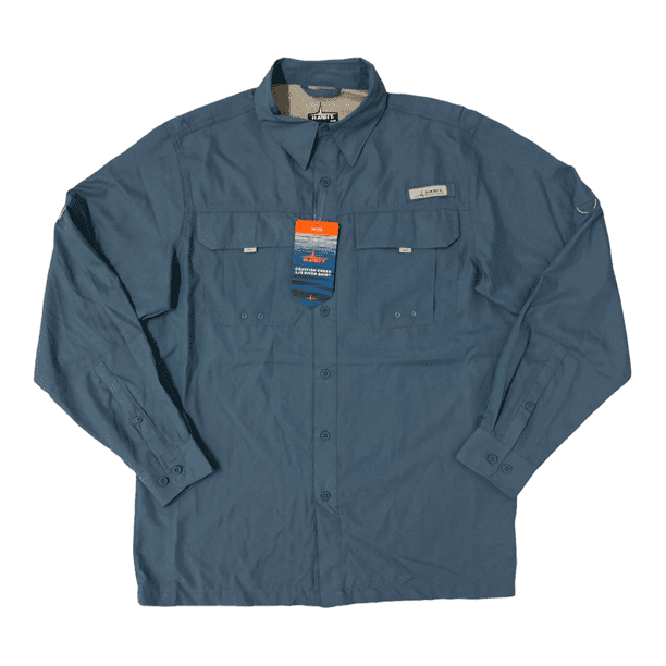 Habit Men's UPF 40+ Crayfish Creek Long Sleeve River Shirt (Moonlight