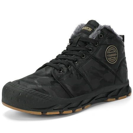 Man Hunting Boots Mens Boot Black Nieve Snow Boots Warm Plush Non Outdoor New Hiking Plus Size Shoes 43