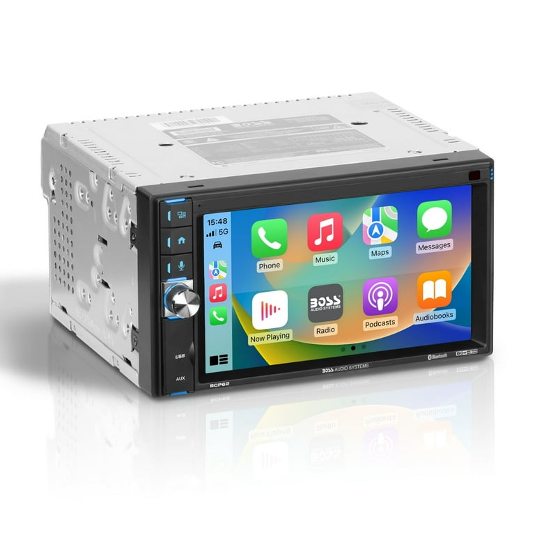 BOSS BCP62 Car Stereo - Double Din, 6.2in Touch, Apple CarPlay