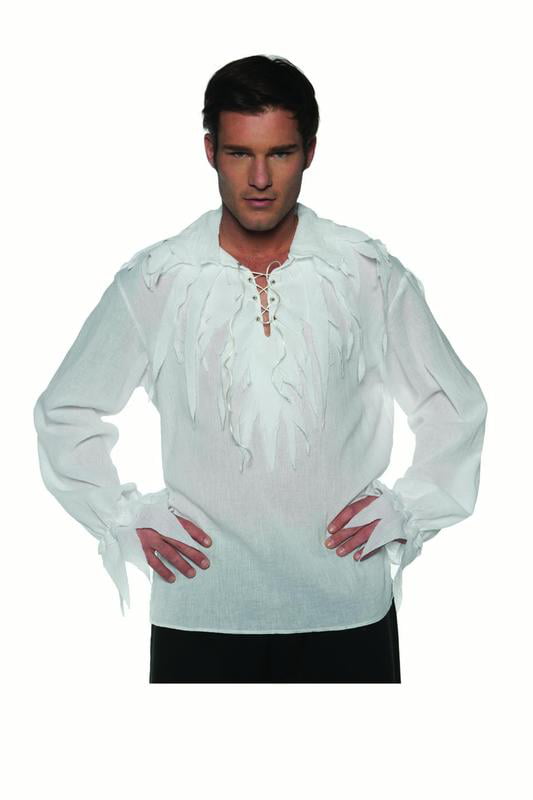 White Rubies Mens Cotton White Pirate Shirt 