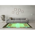 thumbnail image 3 of Ahgly Company Machine Washable Indoor Round Abstract Turquoise Blue Contemporary Area Rugs, 7' Round, 3 of 4