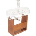 thumbnail image 3 of NutriChef Home Bar Glass Barrel Whiskey Carafe Alcohol Decanter Set w/ Glasses, 3 of 9