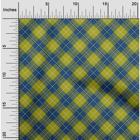 oneOone Silk Tabby Fabric Tartan Check Printed Craft Fabric BTY 42 Inch Wide