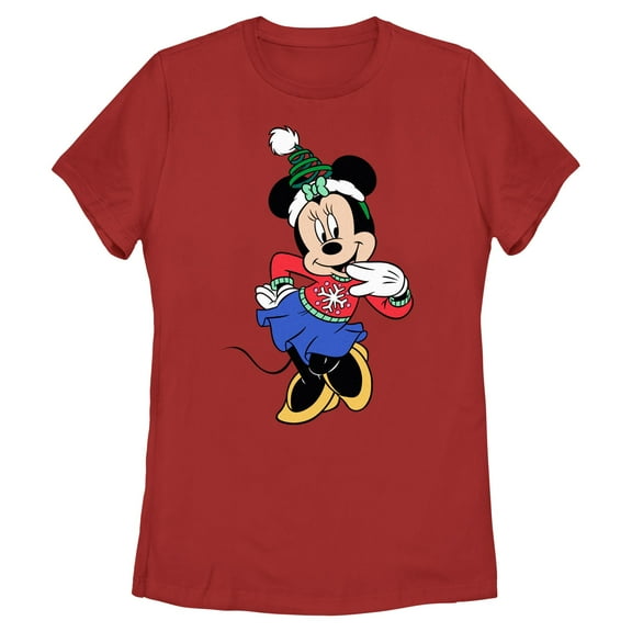Womens Minnie Mouse Christmas Outfit Pose T Shirt