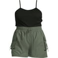 thumbnail image 4 of No Boundaries Cargo Romper with Cami Top, Women's and Women's Plus, 4 of 5