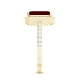 thumbnail image 3 of Rosec Jewels Certified Lab Grown Ruby Engagement Ring with Diamond Halo - Emerald Cut Ruby Ring - AAAA Quality Certified, 10K Yellow Gold, US 9.00, 3 of 8