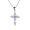 Blue, variant on Cross Necklace for Women Silver Plated Gemstone Pendant Birthstone Religious Jewelry for Mom