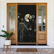 The Nightmare Before Christmas Door Cover Decorated Banner Tapestry Home Decoration Holiday Party Supplies Door Banner Porch Sign Banner 72.8 x 35.4 Inch