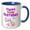 Blue/White, variant on 3drose, Cute Unicorn with Balloons Happy Third Birthday, 15oz Two-tone Green Mug