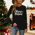 thumbnail image 4 of HOMBOM Womens Funny Shirts Christmas Black Comfy Long Sleeve Christmas Tree Xmas Tee Shirts for Women, 4 of 9