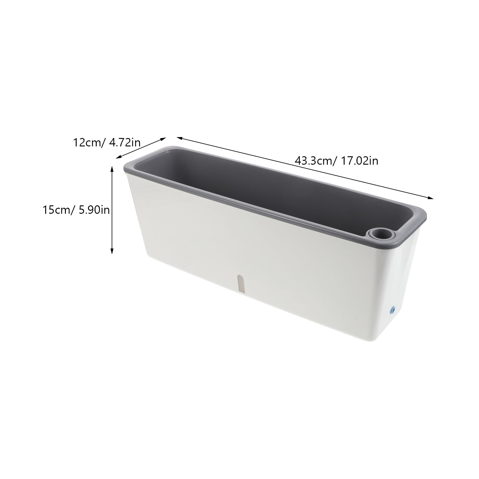 FOLOYORI Long Grey Plastic Planter Box with Water Reservoir for Efficient Vegetable Gardening