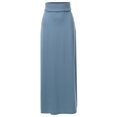 thumbnail image 1 of A2Y Women's Basic Foldable High Waist Floor Length Maxi Skirts Cement 2XL, 1 of 5
