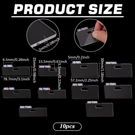 10pcs Badge Buddy Pin Holder 6 Styles ID Badge Reel Card Topper Charm 2 Sizes for Nurse Doctor Staff Name Cards Display Pins Student Accessories