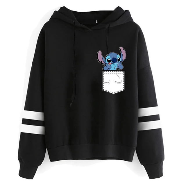 Y2k dibujos animados Disney Lilo y Stitch sudaderas divertidas mujeres Harajuku lindo Stitch Anime sudadera Manga ropa de calle Sudadera con capucha mujeres niños