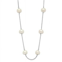 Primal Gold 14 Karat White Gold 6-7mm White Round Freshwater Cultured Pearl 12-station Necklace
