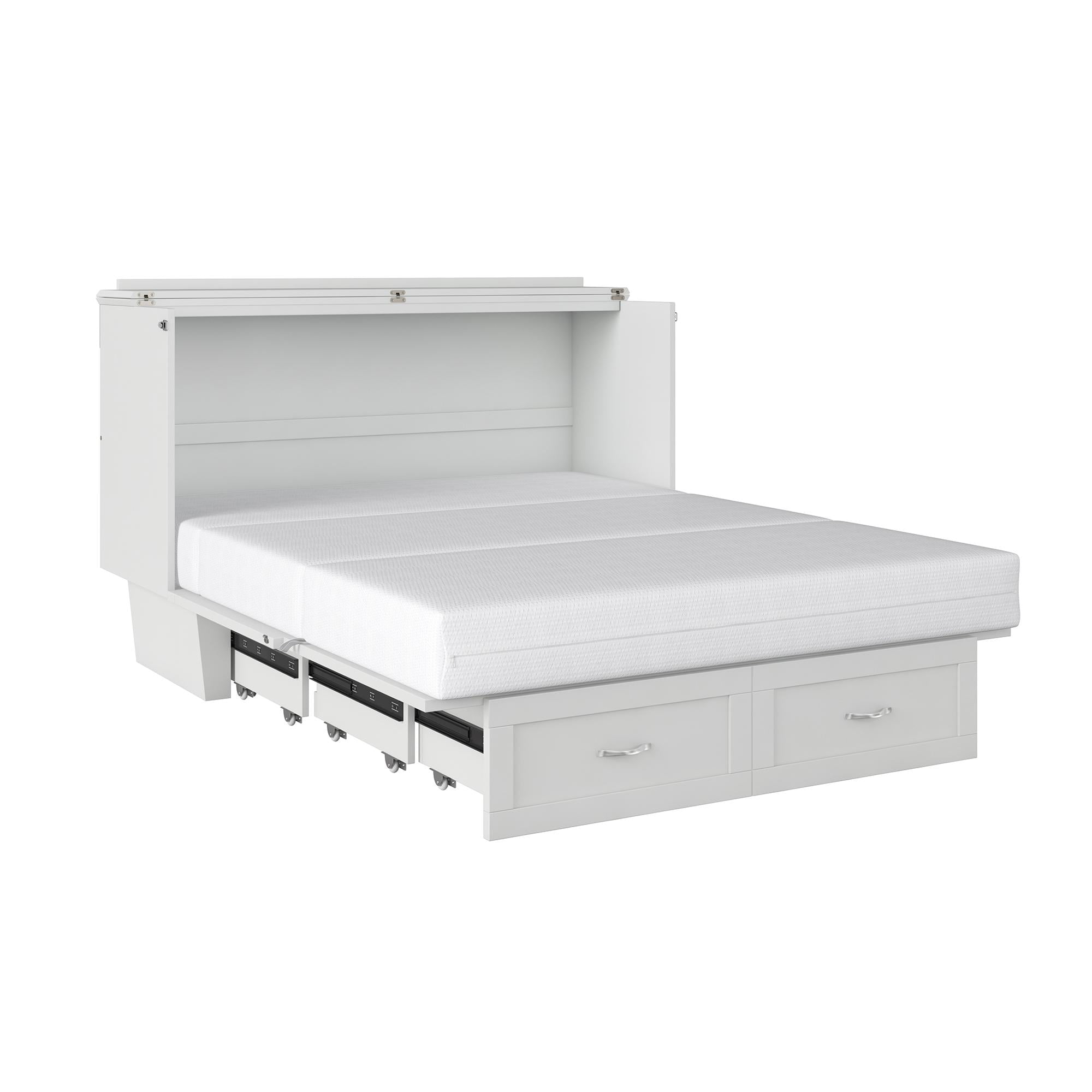 Monroe Murphy Bed Chest Queen White With Charging Station Walmart Com Walmart Com