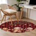 thumbnail image 4 of Round Rug 3.3Ft Washable Non-Slip, Gingerbread Christmas Circle Area Rugs for Living Room Bedroom, Xmas Balls Branches Red Buffalo Plaid Indoor Floor Mats Carpet Runner for Home Decor Aesthetic, 4 of 8