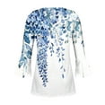 thumbnail image 3 of SHE IS Womens 3/4 Sleeve Tops, Long Shirts for Women Trendy Fall Womens Long Sleeve Tops Casual Cotton Casual Blouses for Women Plus Size Womens Tunic Tops Dressy Casual Cotton, 3 of 4
