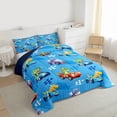 thumbnail image 3 of Homewish Extreme Sports Car Bedding Comforter Set,Wild Dinosaur Dino Twin Comforter Sets,Modern Geometric Rhombus Bedding Set For Boys Kids,Breathable Home Decor Reversible,2-Piece, 3 of 8