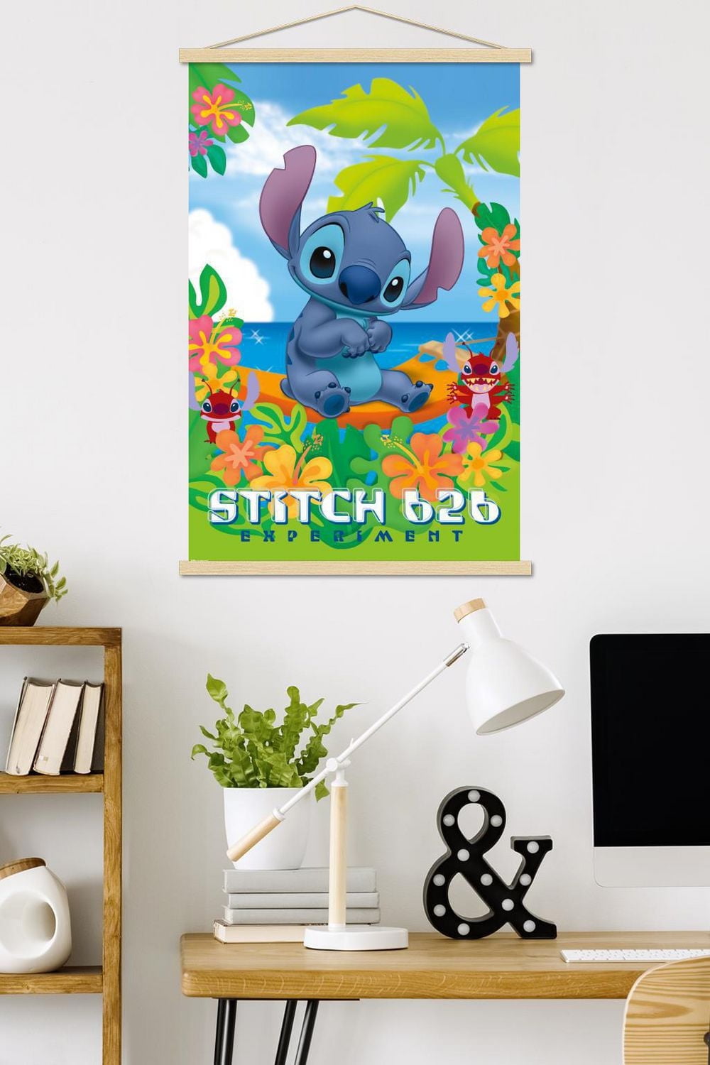 Disney Leroy and Stitch - Beach Wall Poster, 22.375" x 34" Framed