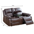 thumbnail image 5 of Aukfa Double Manual Recliner Chair, Overstuffed Loveseat with Cupholder for Living Room, Leather, Brown, 5 of 15