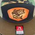 thumbnail image 4 of USA Bass Flag Leather Patch Hat – Richardson 168 Flat Bill Snapback – Patriotic Fishing Cap, 4 of 5