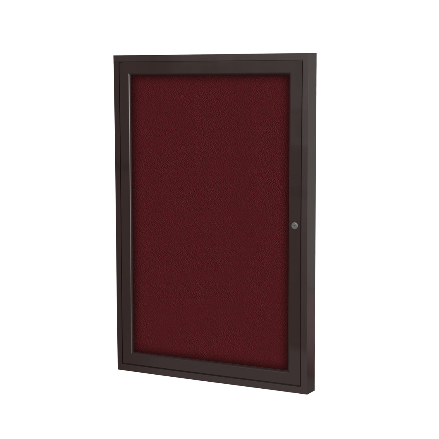 3 H x 26 W Merlot Satin 1 Door Enclosed Bulletin Board Surface Color Frame Finish Size