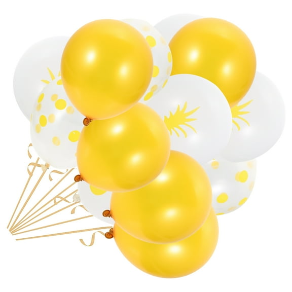 COMPUKAS 15 Pcs Yellow Pineapple Latex Balloons Party Photography Props 12X6CM