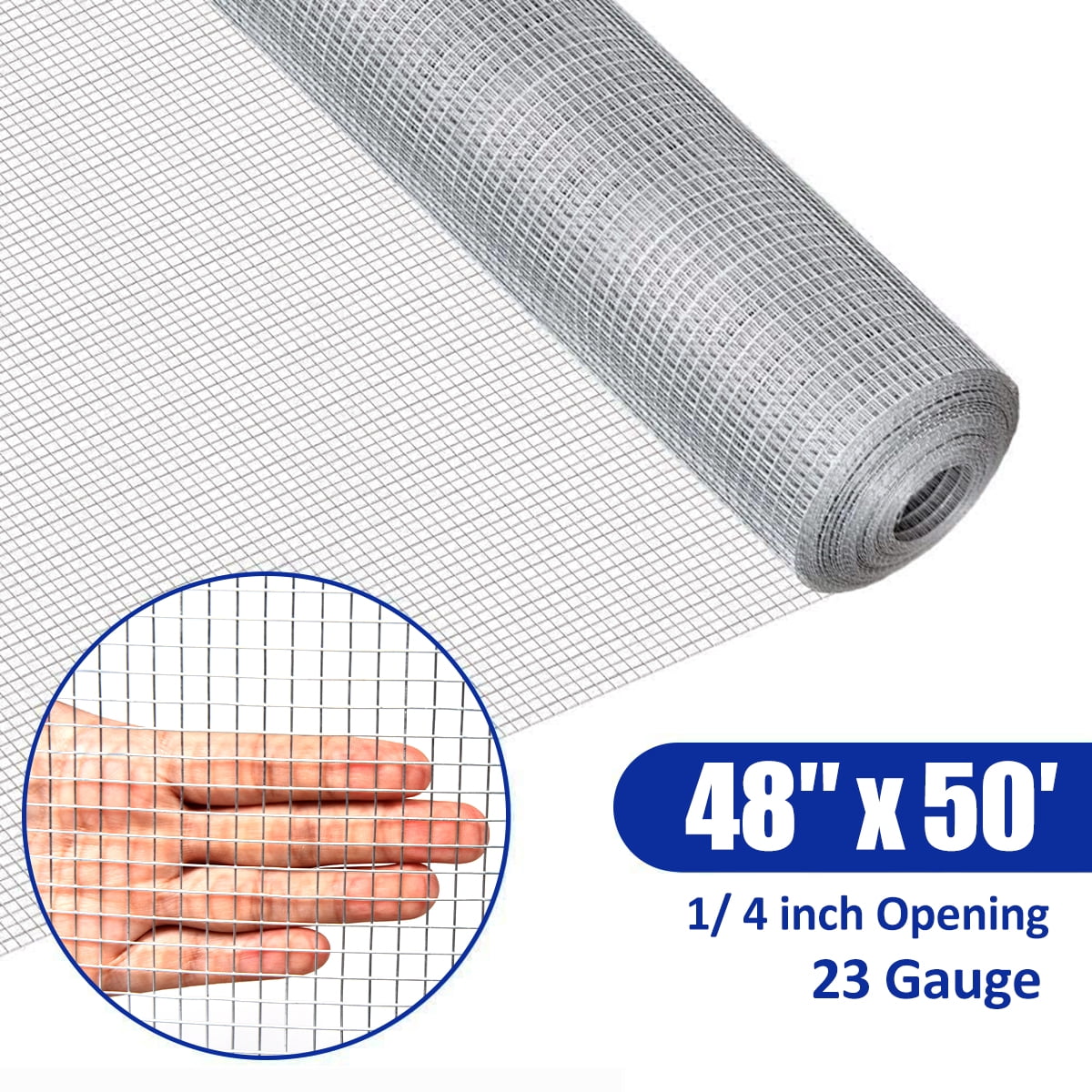 Topbuy 48''x 50' 23 Gauge 1/4" Fence Mesh Galvanized Wire  Hardware Cloth