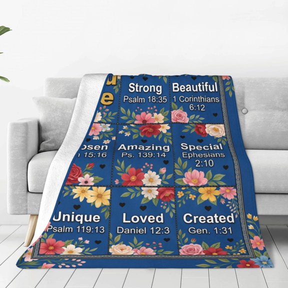 Christian Blanket, Religious Birthday Gift Blanket, Baptism Faith Present for Godmother Mom Sister 50x40