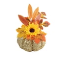 thumbnail image 2 of Taylonsss Glitter Pumpkin Dahlia Fall Arrangement, Artificial Autumn Leaf Centerpiece Decor, Thanksgiving Halloween Tabletop Accent, Seasonal Harvest Mantel Shelf Display, 2 of 9