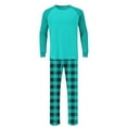 thumbnail image 6 of Fmbrln Mens Pajamas Sets 2 Piece Outfits Long Sleeve Crew Neck Shirts Tops and Drawstring Elastic Waist Plaid Pajamas Pants Sets Comfy Home Sleepwear Sets, 6 of 8