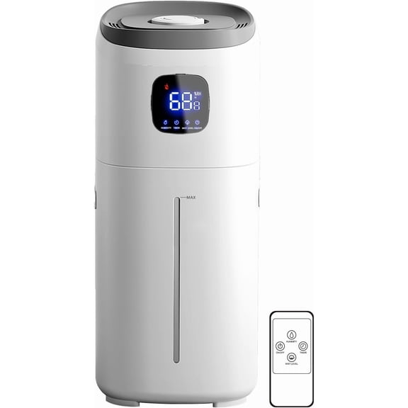 Humidifiers for Bedroom, 15L Large Room Humidifier, 2000 Sq.ft Coverage, 72Hrs Runtime, Top Fill, 26dB Quiet, 3 Mist Levels & Diffuser, Auto Shut-Off, for and