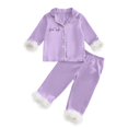 thumbnail image 6 of Vividxx Pajamas For Girls Children Fashion Cute Printed Casual Comfort Pajamas Set Long Sleeve Shirt Trousers Two Sets 3-4 Years, 6 of 6