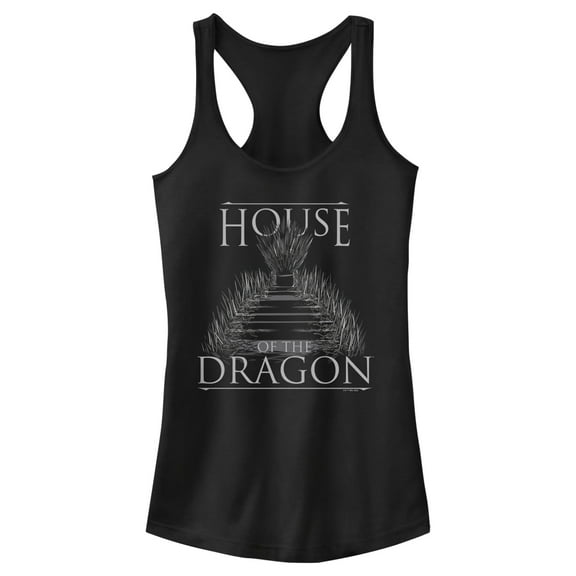 Junior's Game of Thrones: House of the Dragon Iron Throne Logo Racerback Tank Top Black 2X Large