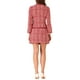 thumbnail image 3 of Conjunto de traje para mujer INSPIRE CHIC de 2 piezas, chaqueta corta de tweed a cuadros y falda, XL rojo, 3 of 6