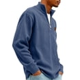 thumbnail image 4 of Men's Vintage Corduroy Long-Sleeve Top | Zip-Up Stand Collar Stylish Casual Shirt For Daily & Outing Wear, Size: S-5XL, 4 of 5