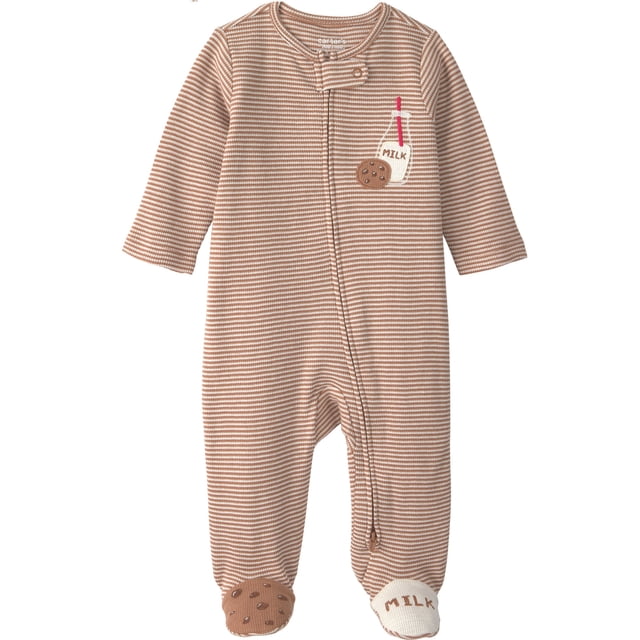 Mameluco Child of Mine con Cierre Doble, Café, Talla 3-6M