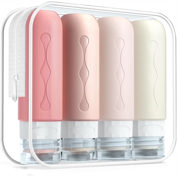 Mrsdry Bouteilles de Voyage pour Articles de Toilette, Approuvées par la Tsa, Contenants Format Voyage, Baignoires Étanches Sans BPA, Accessoires Liquides Rechargeables pour Shampooing Cometic et Savon en Lotion