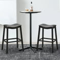 thumbnail image 4 of Gymax Set of 2 Saddle Bar Stools Bar Height Kitchen Chairs w/ Rubber Wood Legs Black, 4 of 10