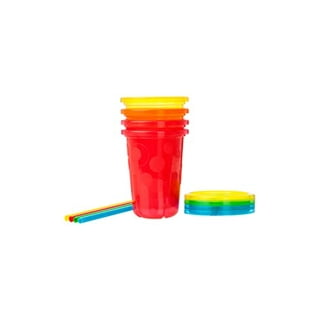 The First Years GreenGrown Reusable Spill-Proof Straw Toddler Cups -  Purple/Teal - 3pk/10oz