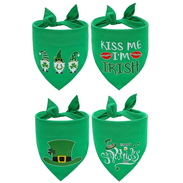 bufandas triangulares para el Día de San Patricio, accesorios para disfraces de mascotas, perros, cachorros y gatos.