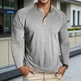 thumbnail image 2 of VJATTWR Men's Long Sleeve Shirt, Knit Fabric with Button Placket, Smart Casual Look for Office M, 2 of 7