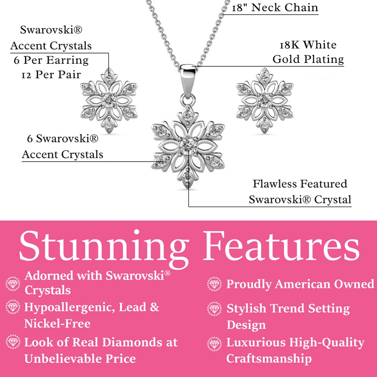 Cate & Chloe Sunny Swarovski Crystal Jewelry Set, White Gold photo 3